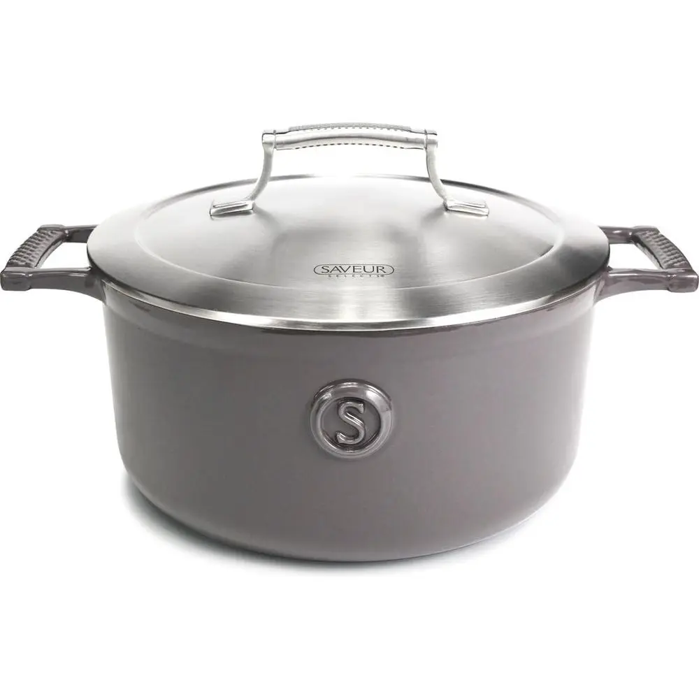 5-Quart Rabbit Grey Enamel Cast Iron Casserole with Double-Walled Stainless Steel Lid, Voyage Series
5-Quart Rabbit Grey Enamel Cast Iron Casserole with Double-Walled Stainless Steel Lid, Voyage Series