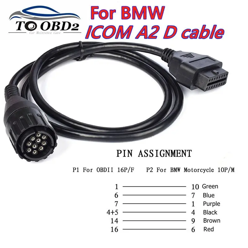 Удлинительный кабель OBD 2 для мотоциклов BMW ICOM D 10PIN до 16Pin OBDII диагностический кабель для мотоциклов I-COM A2 кабель 
Удлинительный кабель OBD 2 для мотоциклов BMW ICOM D 10PIN до 16Pin OBDII диагностический кабель для мотоциклов I-COM A2 кабель
