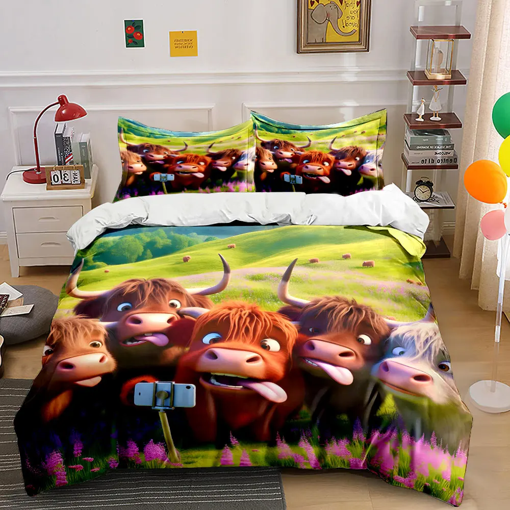 Cows taking selfie on meadow Pattern Duvet Cover Set Digital Print Colorful Polyester Bedding with Zipper Closur for kids gifts
Cows taking selfie on meadow Pattern Duvet Cover Set Digital Print Colorful Polyester Bedding with Zipper Closur for kids gifts