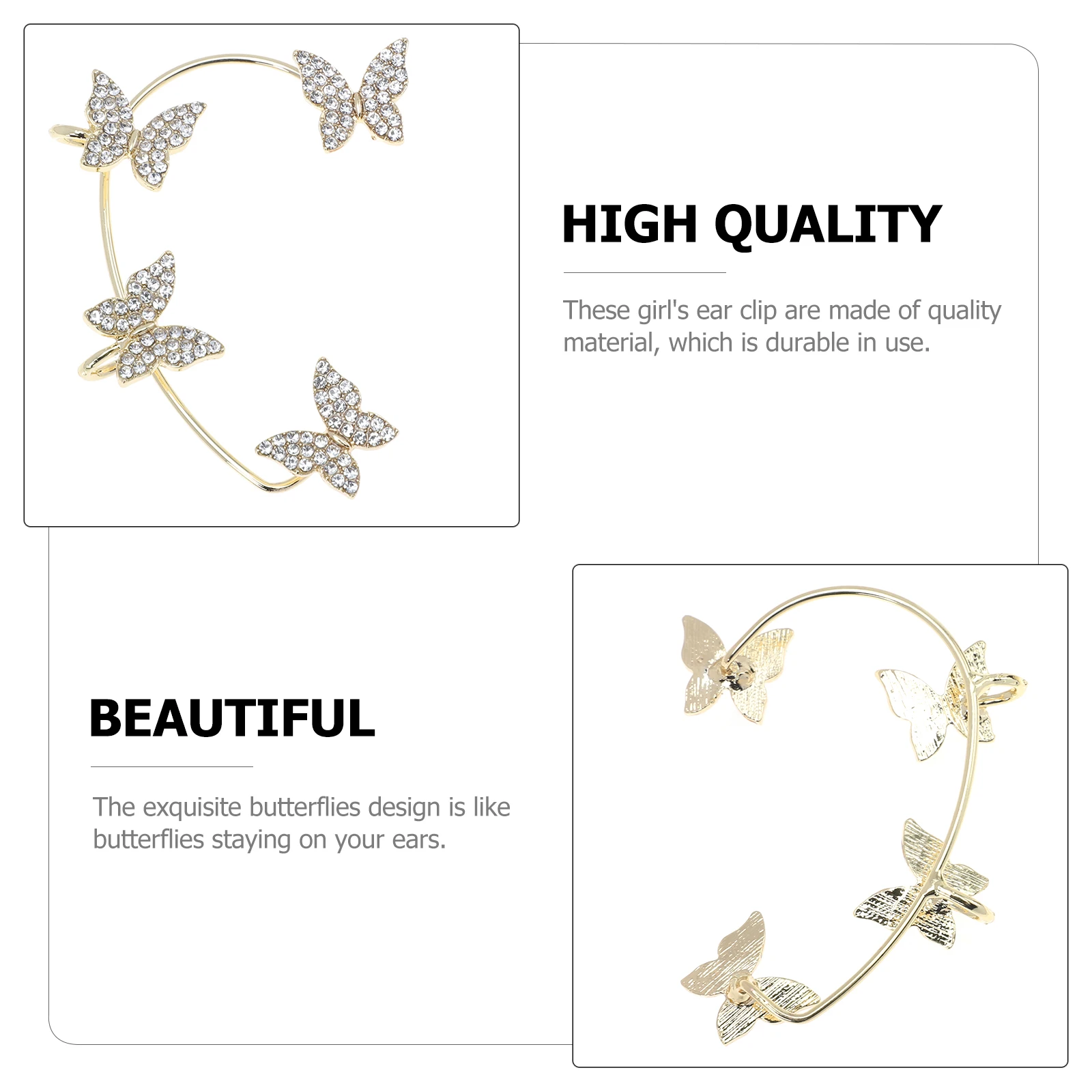 Butterfly Ear Clip Non Piercing Zircon Alloy Decorative Earrings Women Ear Cuff Accessories Everyday Wedding Prom Gifts
Butterfly Ear Clip Non Piercing Zircon Alloy Decorative Earrings Women Ear Cuff Accessories Everyday Wedding Prom Gifts