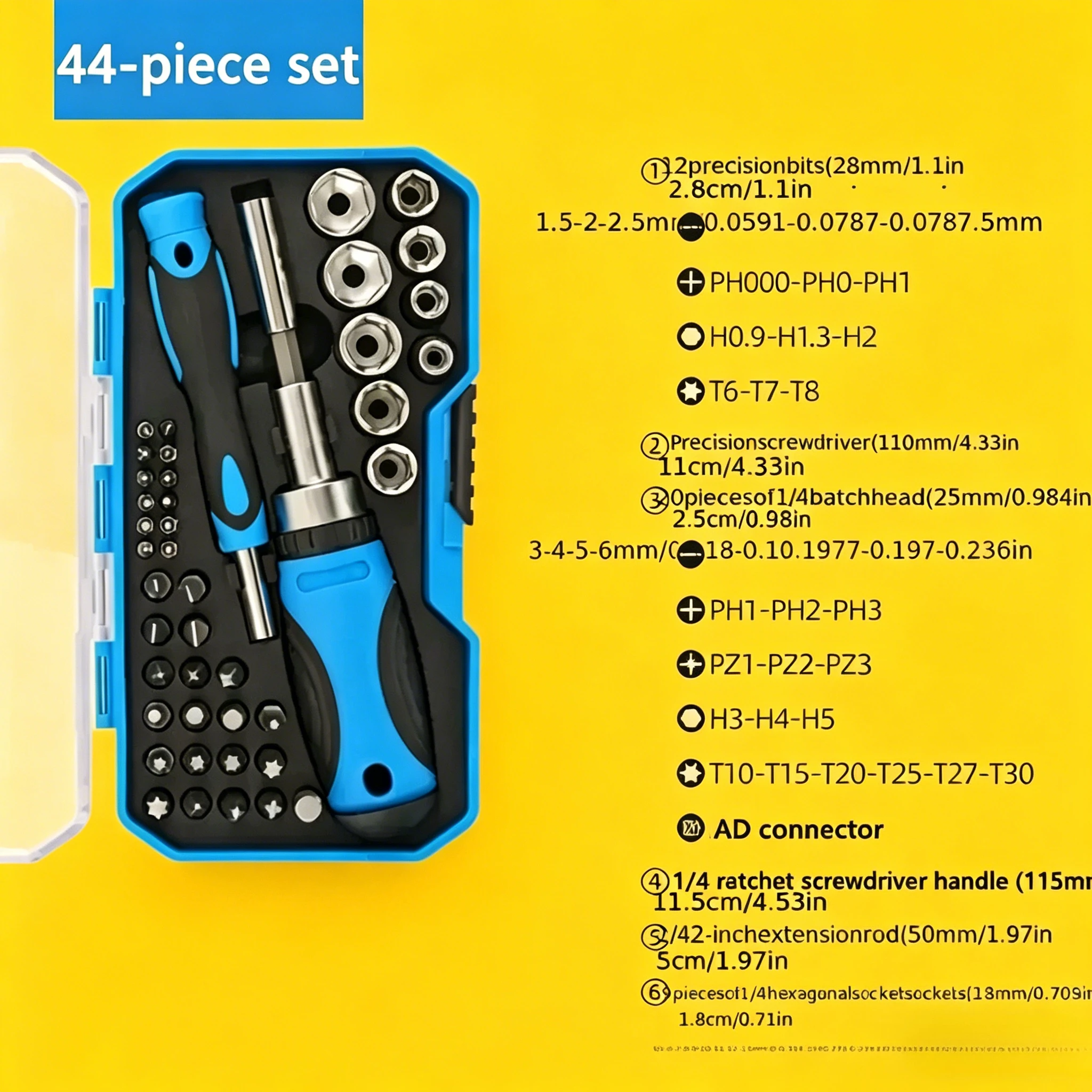 44 in 1 Precision Screwdriver Combination Set Portable Household Maintenance Repair Tools
44 in 1 Precision Screwdriver Combination Set Portable Household Maintenance Repair Tools