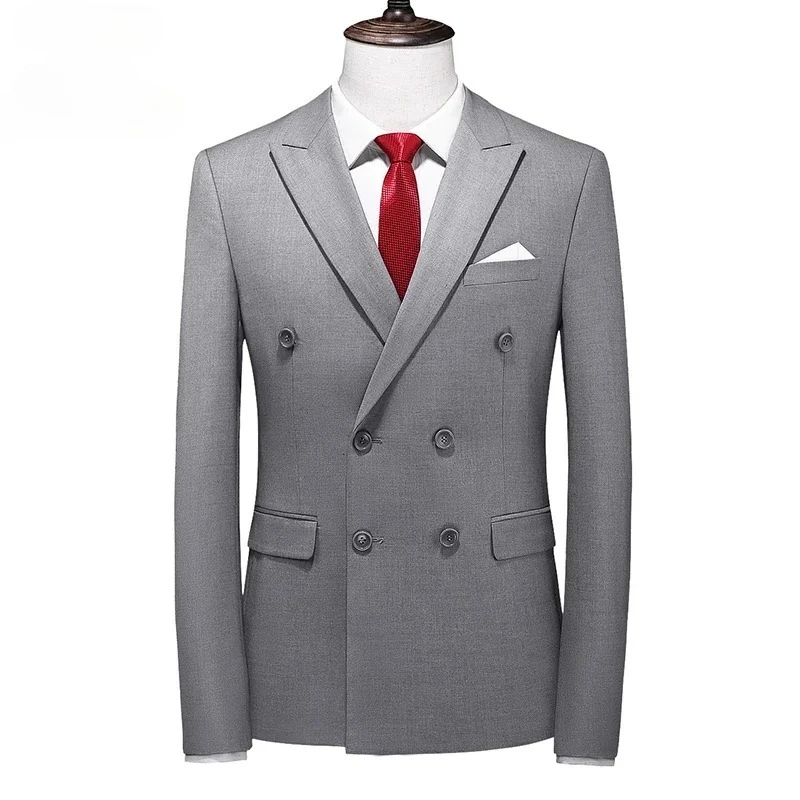 Eur size Men's Blazer Slim Fit Boutique Solid Color Casual Business Double Breasted Suit Jacket Men Coat Groom's Wedding Attire
Eur size Men's Blazer Slim Fit Boutique Solid Color Casual Business Double Breasted Suit Jacket Men Coat Groom's Wedding Attire