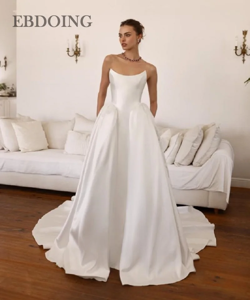 EBDOING New Arrive Wedding Dress Satin A-line Boat Neck Sleeveless Customized Bride Gowns Vestidos De Novias
EBDOING New Arrive Wedding Dress Satin A-line Boat Neck Sleeveless Customized Bride Gowns Vestidos De Novias