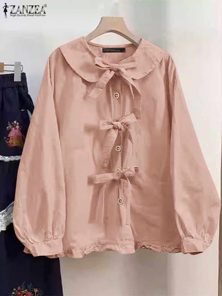 ZANZEA Elegant Women Long Lantern Sleeve Shirts Spring Tops Tunic Bowknot Blouse Solid Chemise 2025 Stylish Holdiay Blusas Mujer
ZANZEA Elegant Women Long Lantern Sleeve Shirts Spring Tops Tunic Bowknot Blouse Solid Chemise 2025 Stylish Holdiay Blusas Mujer