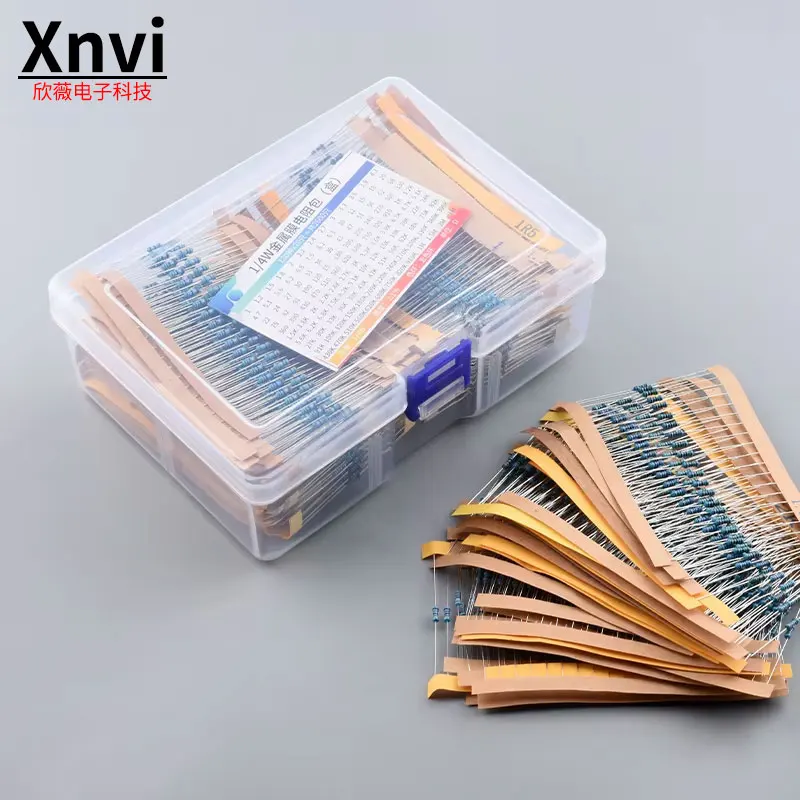 300pcs 600pcs 2600pcs 1% Resistor Set Resistance 1/4W Metal Film Resistors Kit 10Ohm ~1M Ohm 30Values Electronic Components Kit
300pcs 600pcs 2600pcs 1% Resistor Set Resistance 1/4W Metal Film Resistors Kit 10Ohm ~1M Ohm 30Values Electronic Components Kit