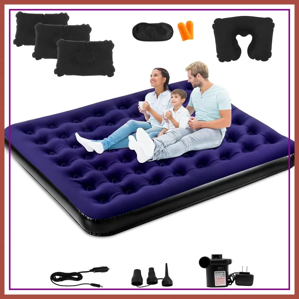 King Size Camping Air Mattress Bed with Pump, 80"x72" Thickened Portable Blow Up Inflatable Sleeping Pad for Camping Home Hiking
King Size Camping Air Mattress Bed with Pump, 80"x72" Thickened Portable Blow Up Inflatable Sleeping Pad for Camping Home Hiking