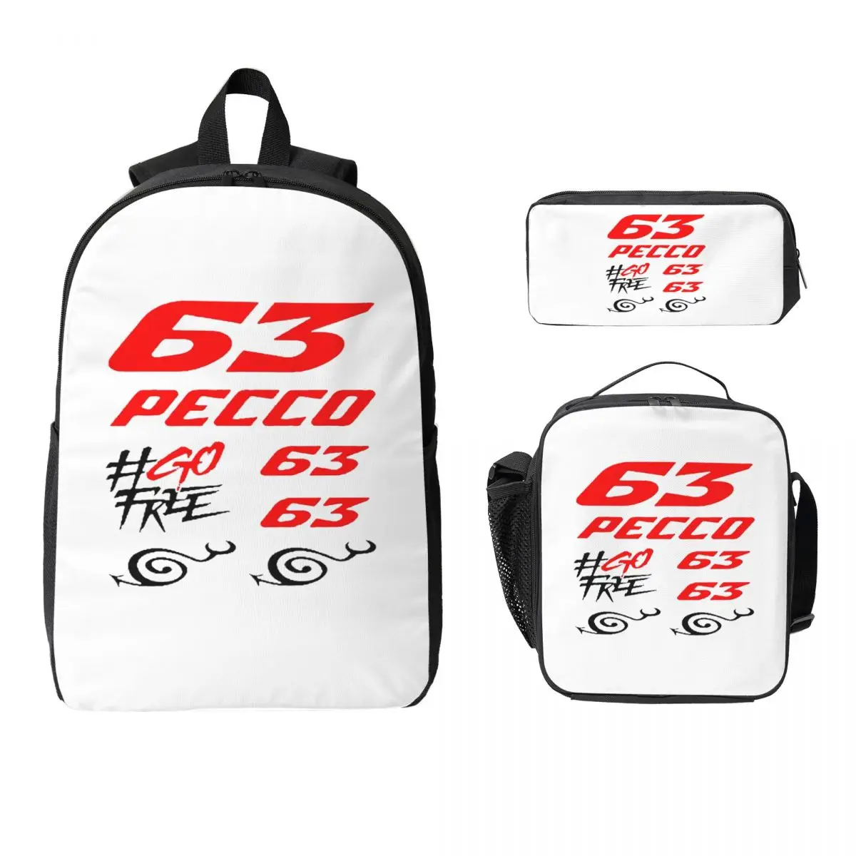 Pecco Bagnaia 63 Backpack Student Boys Girls BookBag School Bag Computer Shoulder Bags 3ps Insulated Lunch Bag Pencil Case
Pecco Bagnaia 63 Backpack Student Boys Girls BookBag School Bag Computer Shoulder Bags 3ps Insulated Lunch Bag Pencil Case
