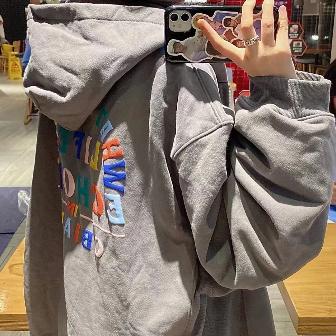 Double-layer Hooded Cotton Jacket Women's Tide Brand Foam Rainbow Letter Sweater Couple
Double-layer Hooded Cotton Jacket Women's Tide Brand Foam Rainbow Letter Sweater Couple