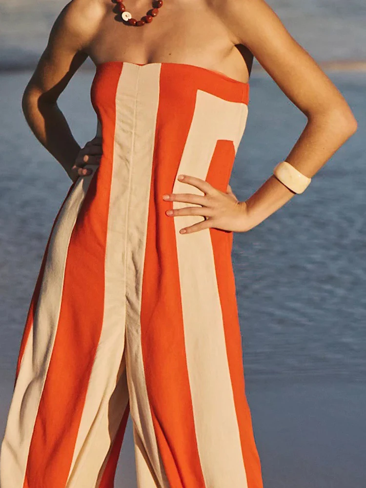 Повседневные широкие брюки с высокой талией, комбинезоны без бретелек, полосатый женский комбинезон с принтом, летний пляжный свободный комбинезон с открытыми плечами
Повседневные широкие брюки с высокой талией, комбинезоны без бретелек, полосатый женский комбинезон с принтом, летний пляжный свободный комбинезон с открытыми плечами