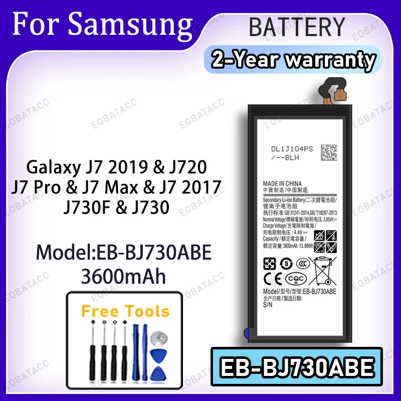 3600mAh EB-BJ730ABE Replacement Battery for Samsung Galaxy J7 2019 with Repair Tools Kit
3600mAh EB-BJ730ABE Replacement Battery for Samsung Galaxy J7 2019 with Repair Tools Kit