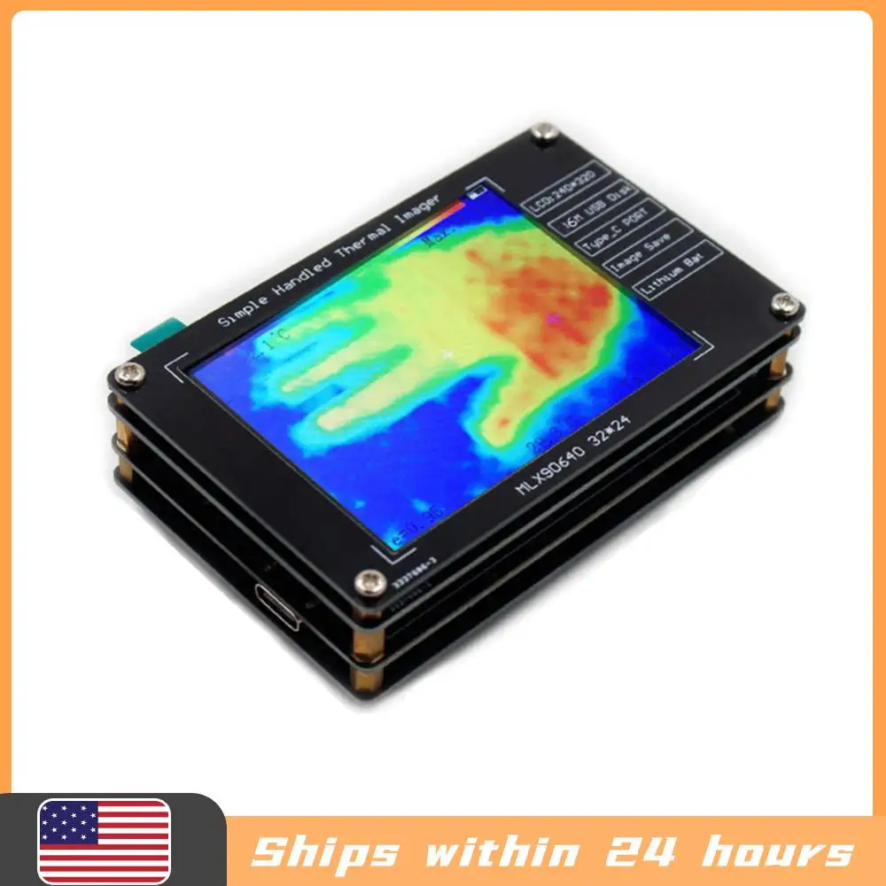 MLX90640 Portable Infrared Sensors Lightweight 2.8 Inch Digital Thermal Imaging Camera USB Charging for Building Environment