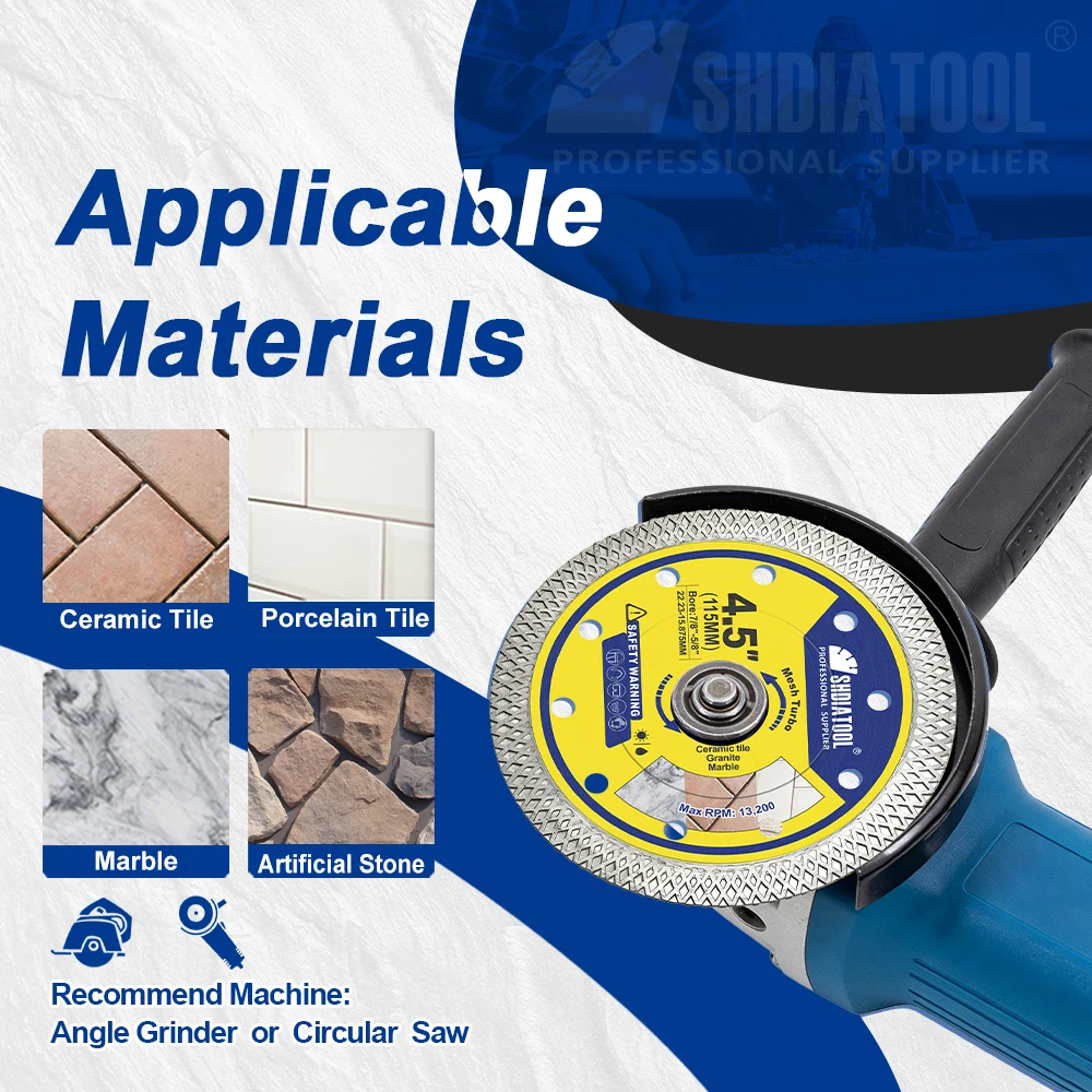 SHDIATOOL Dia115mm X Mesh Cutting Disc 1/2/3/5Pcs Diamond Saw Blade For Marble Ceramic Tile Granite 4.5Inch Circular Disc Plate
SHDIATOOL Dia115mm X Mesh Cutting Disc 1/2/3/5Pcs Diamond Saw Blade For Marble Ceramic Tile Granite 4.5Inch Circular Disc Plate