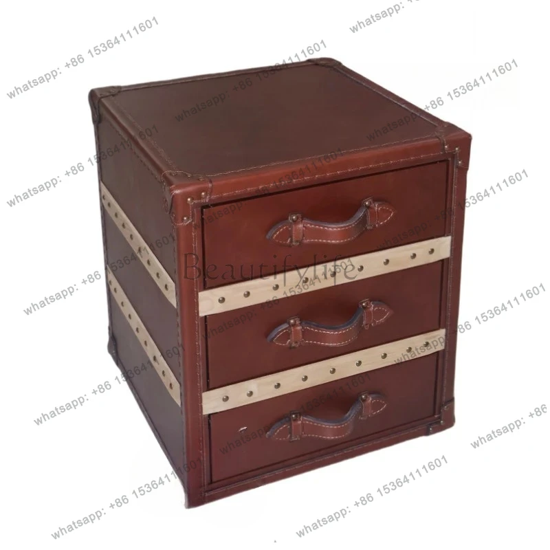 Leather bedside table light luxury high sense three drawers retro first layer cowhide storage side cabinet living room bedroom
Leather bedside table light luxury high sense three drawers retro first layer cowhide storage side cabinet living room bedroom