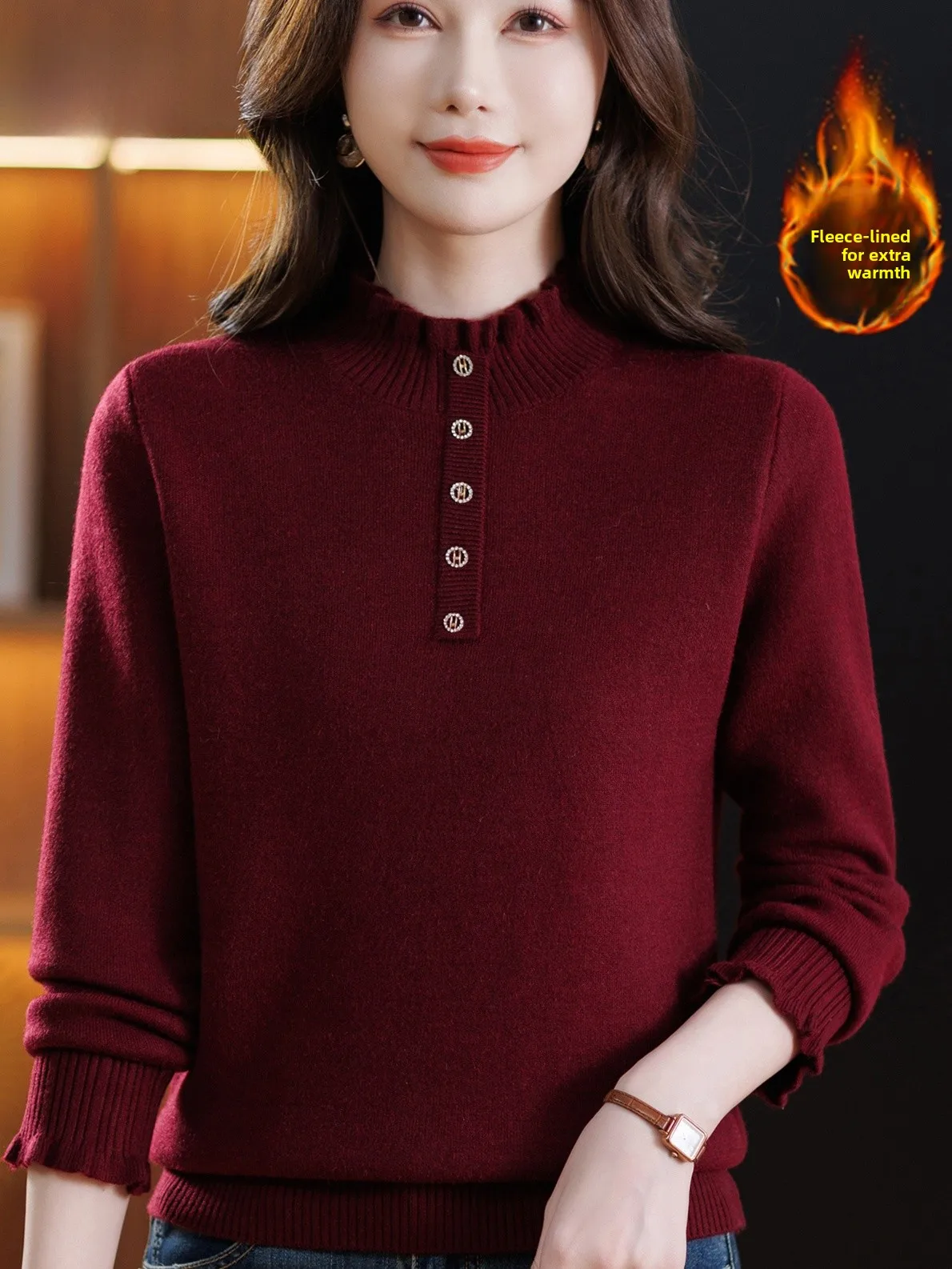 Fashionable Warm Knitted Sweater Half High Collar Base Layer Shirt for Women Middle-Aged And Elderly Inner Wear Mom Style Aut...
Fashionable Warm Knitted Sweater Half High Collar Base Layer Shirt for Women Middle-Aged And Elderly Inner Wear Mom Style Aut...