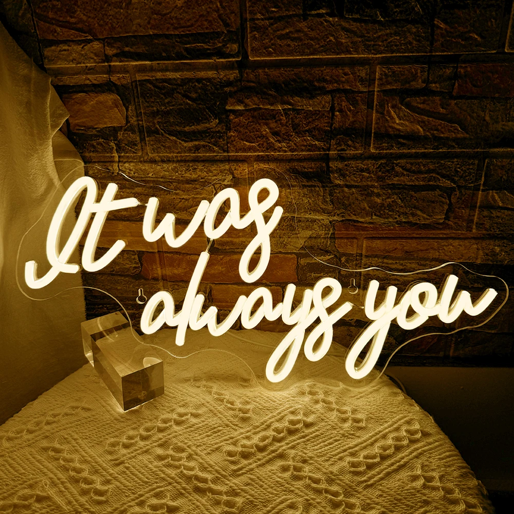 Неоновая вывеска It Was Always You, свадебный день, годовщина, помолвка, день рождения, для ресторана, Настенный декор с регулируемой яркостью, неоновая лампа, 5 В
Неоновая вывеска It Was Always You, свадебный день, годовщина, помолвка, день рождения, для ресторана, Настенный декор с регулируемой яркостью, неоновая лампа, 5 В