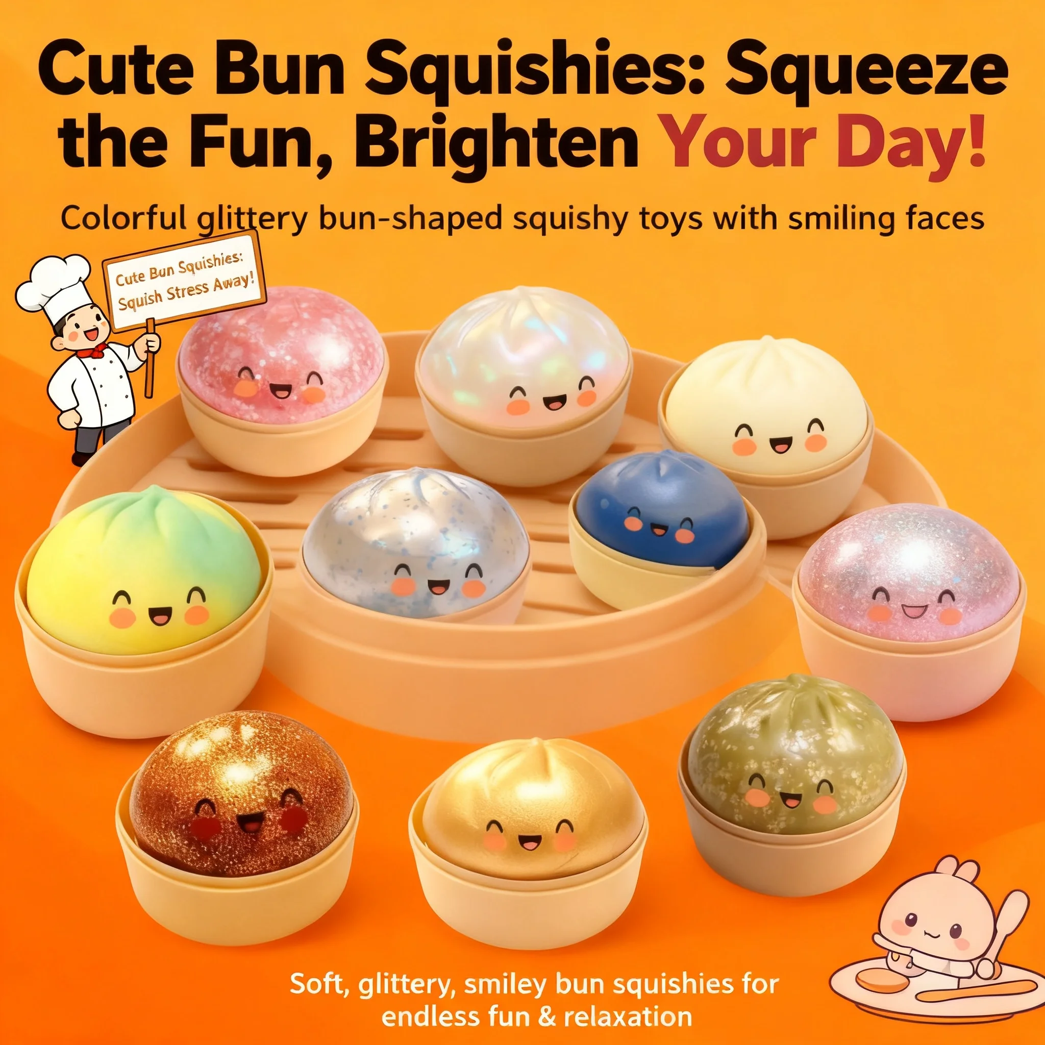 Squishy Dumpling Steamer Bun Crystal Slow Rebound Squeeze Stress Relief Toy Food Shape Fidget Fun Gifts Ornament
Squishy Dumpling Steamer Bun Crystal Slow Rebound Squeeze Stress Relief Toy Food Shape Fidget Fun Gifts Ornament
