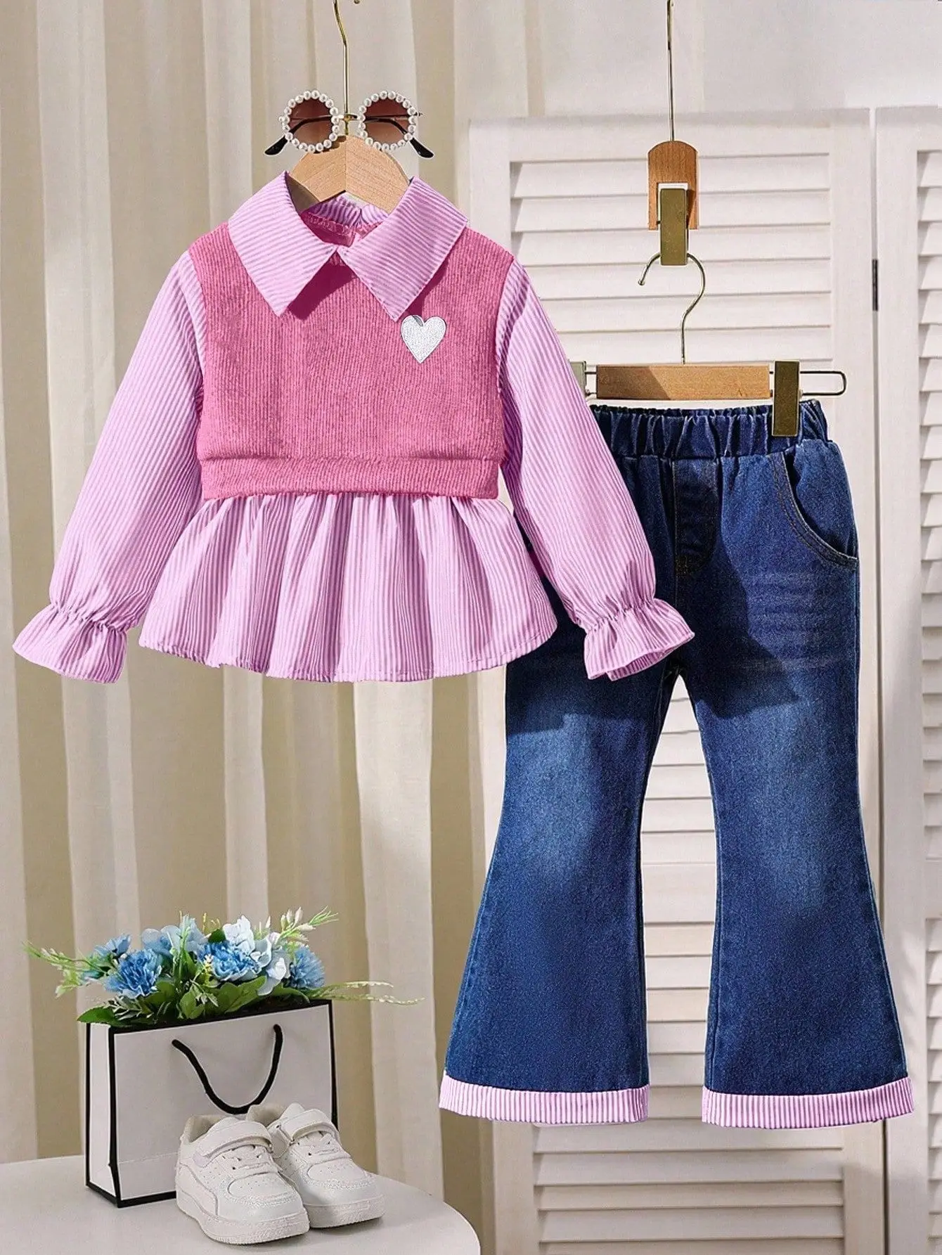 2 3 4 5 6 7 Years Girls Clothing Sets Fashion Shirt Patchwork Top + Denim Flared Pants Girls Suits Birthday Gifts Kids Clothes
2 3 4 5 6 7 Years Girls Clothing Sets Fashion Shirt Patchwork Top + Denim Flared Pants Girls Suits Birthday Gifts Kids Clothes