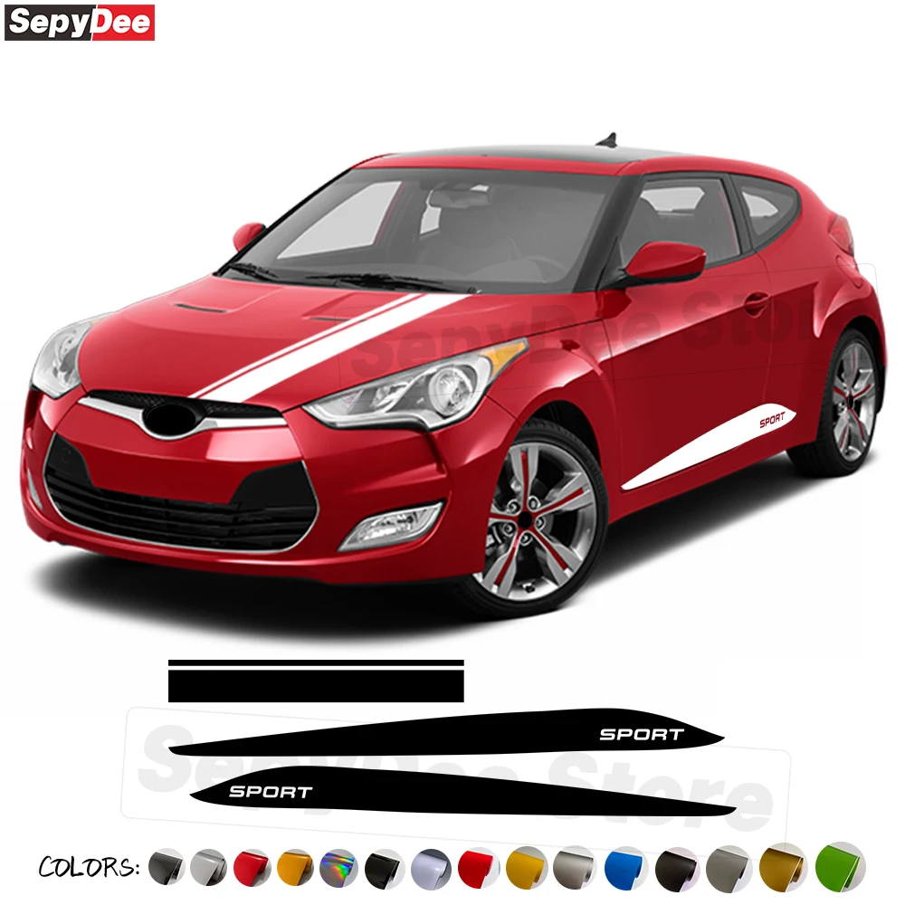 Racing Sport Car Body Stripe Kits Vinyl Decals for Hyundai Veloster 2011-2018 Hood Engine Cover Sticker Car Tuning Accessories
Racing Sport Car Body Stripe Kits Vinyl Decals for Hyundai Veloster 2011-2018 Hood Engine Cover Sticker Car Tuning Accessories
