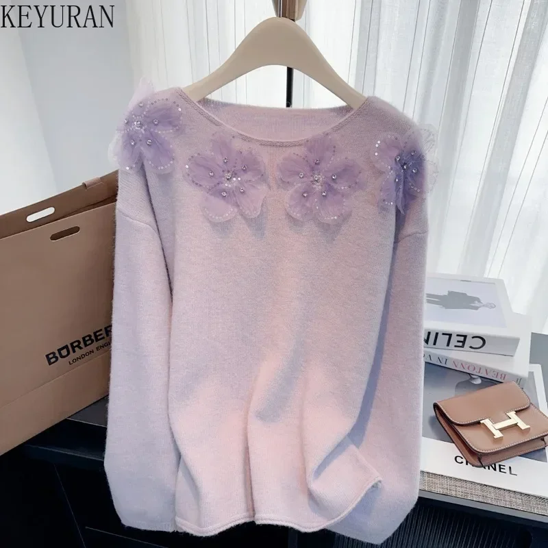 Sweet Flowers Beading Sweater Women Autumn Winter Elegant Vintage O-Neck Long Sleeve Soft Loose Pullovers Sweaters Jumpers Femme
Sweet Flowers Beading Sweater Women Autumn Winter Elegant Vintage O-Neck Long Sleeve Soft Loose Pullovers Sweaters Jumpers Femme