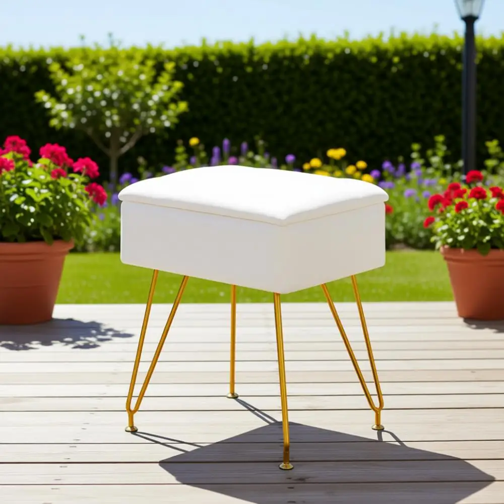 Квадратный бархатный пуф-табурет для хранения вещей с регулируемыми золотыми ножками и подставкой для ног для спальни или гостиной
Квадратный бархатный пуф-табурет для хранения вещей с регулируемыми золотыми ножками и подставкой для ног для спальни или гостиной