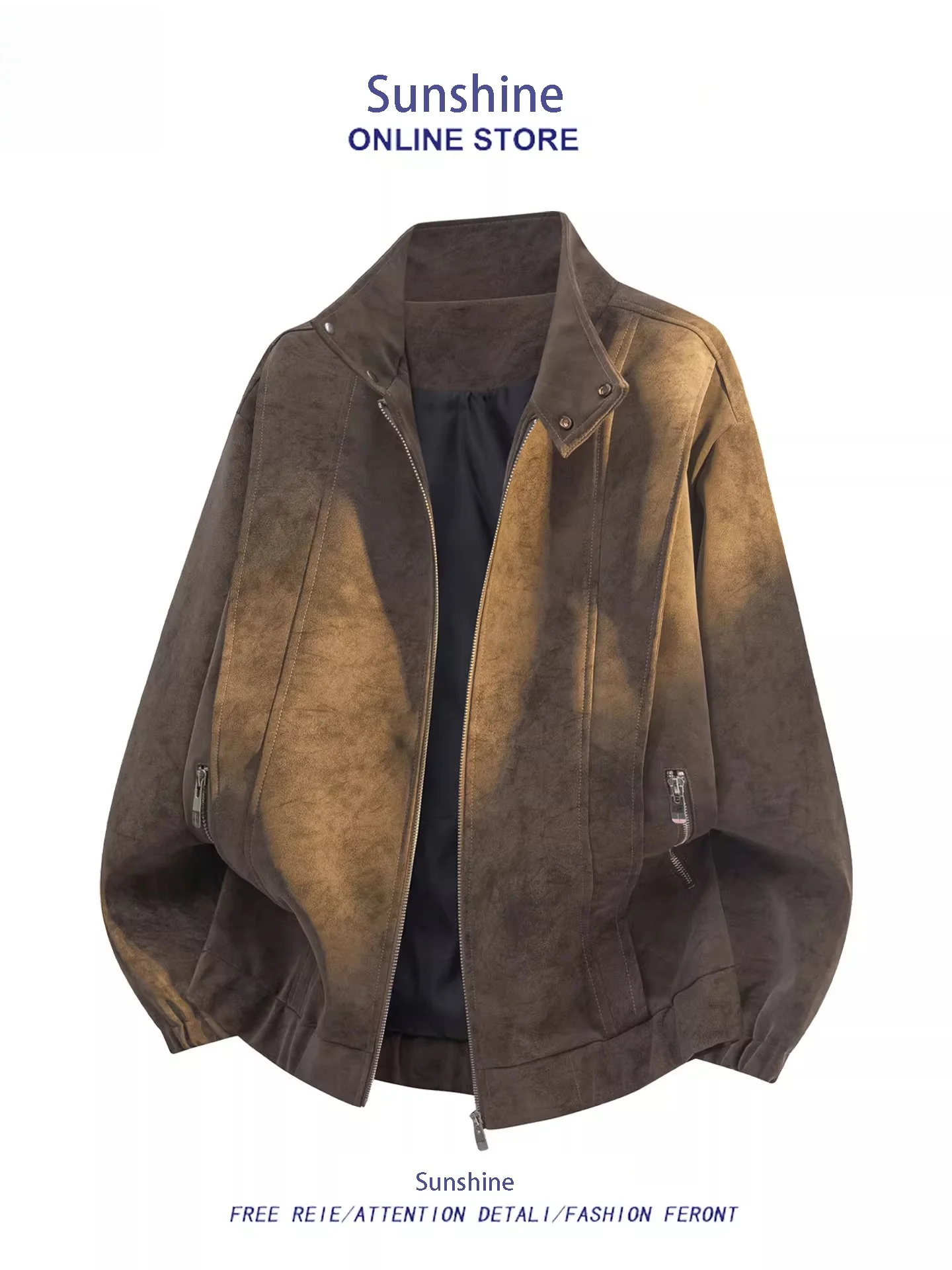 Sunine American Retro PU Leather Jaet Loose Casual Windproof Baseball Collar Coat for Men And Women Autumn Winter New Sle
Sunine American Retro PU Leather Jaet Loose Casual Windproof Baseball Collar Coat for Men And Women Autumn Winter New Sle