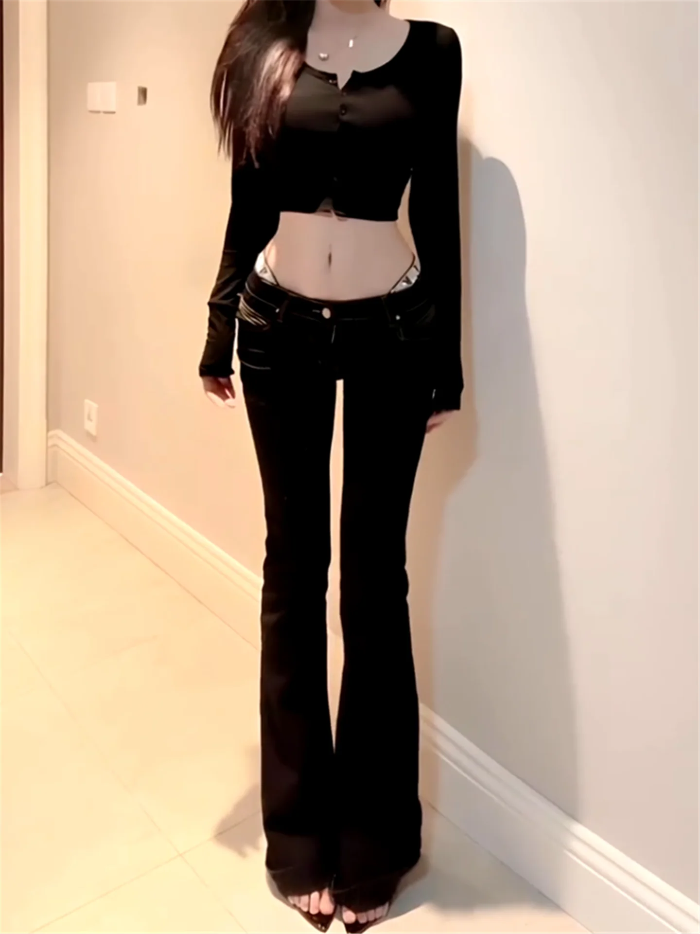 American Vintage Low Waist Bell Bottom Jeans Women's Slimming Long Floor Length Hot Girl Cotton Casual Spring Zipper Pocket
American Vintage Low Waist Bell Bottom Jeans Women's Slimming Long Floor Length Hot Girl Cotton Casual Spring Zipper Pocket