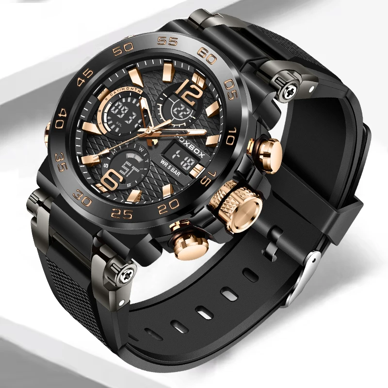FOXBOX New Mens Watches Top Brand Luxury LED Men Digital Wristwatch Fashion Silicone Waterproof Big Dial Watch Men Reloj Hombre
FOXBOX New Mens Watches Top Brand Luxury LED Men Digital Wristwatch Fashion Silicone Waterproof Big Dial Watch Men Reloj Hombre