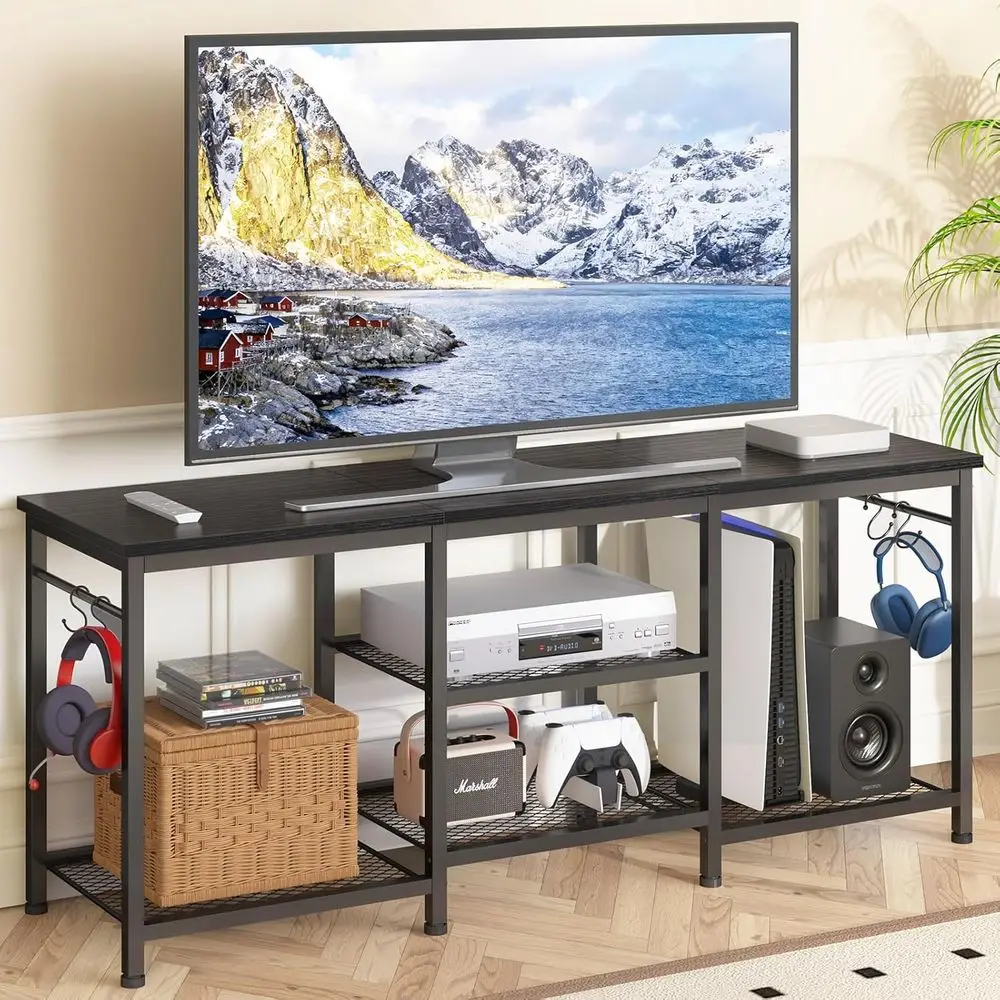 TV Stand for Living Room Entertainment Center for 55 inch TVs, TV Media Console Table Television Stands for Bedroom, Black
TV Stand for Living Room Entertainment Center for 55 inch TVs, TV Media Console Table Television Stands for Bedroom, Black
