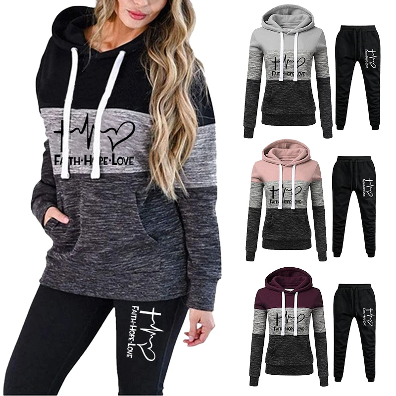 Women Track Suits Sports Wear Jogging Suits Ladies Hooded Tracksuit Set Clothes Hoodies+Sweatpants Sweat Suits
Women Track Suits Sports Wear Jogging Suits Ladies Hooded Tracksuit Set Clothes Hoodies+Sweatpants Sweat Suits