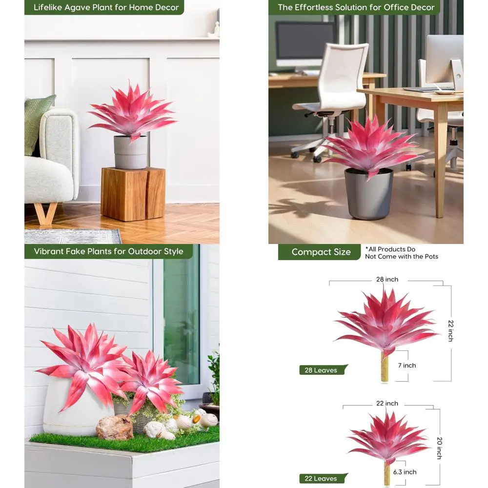 28-Inch Set of 2 Artificial Red & White Agave Plants for Home Decor, Indoor Faux Plants Without Pot
28-Inch Set of 2 Artificial Red & White Agave Plants for Home Decor, Indoor Faux Plants Without Pot