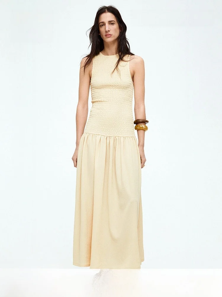 H&M SS Women's Dress Summer Polka Dot Wind Sleeveless Pleated Micro Flared Long Dress Basic Style Polyester Fiber 99% Spandex %
H&M SS Women's Dress Summer Polka Dot Wind Sleeveless Pleated Micro Flared Long Dress Basic Style Polyester Fiber 99% Spandex %