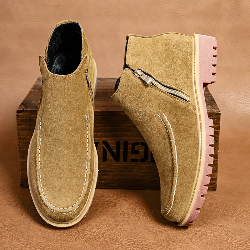 Italian Brand Men's Suede Leather Shoes Thick Soled Wear-resistant Men's Business Ankle Boots Versatile High-quality Short Boots
Italian Brand Men's Suede Leather Shoes Thick Soled Wear-resistant Men's Business Ankle Boots Versatile High-quality Short Boots