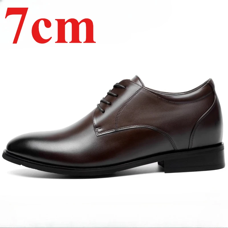 Brown Business Derby Shoes for Men's Dress Shoes 7cm Elevator Genuine Leather Wedding Comfortable Inner Height Increasing Shoes
Brown Business Derby Shoes for Men's Dress Shoes 7cm Elevator Genuine Leather Wedding Comfortable Inner Height Increasing Shoes