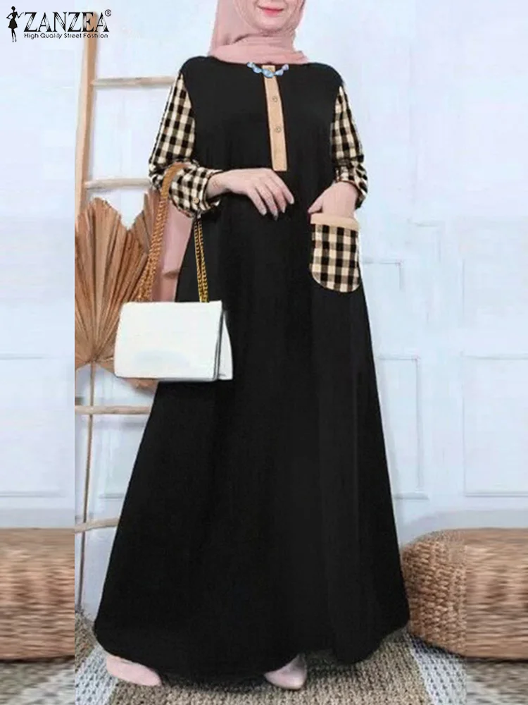 ZANZEA Color Block Loose Casual Maxi Dress Long Sleeve Plaid Patchwork Muslim Islamic Vintage Abaya Robes Women Hijab Vestidos
ZANZEA Color Block Loose Casual Maxi Dress Long Sleeve Plaid Patchwork Muslim Islamic Vintage Abaya Robes Women Hijab Vestidos