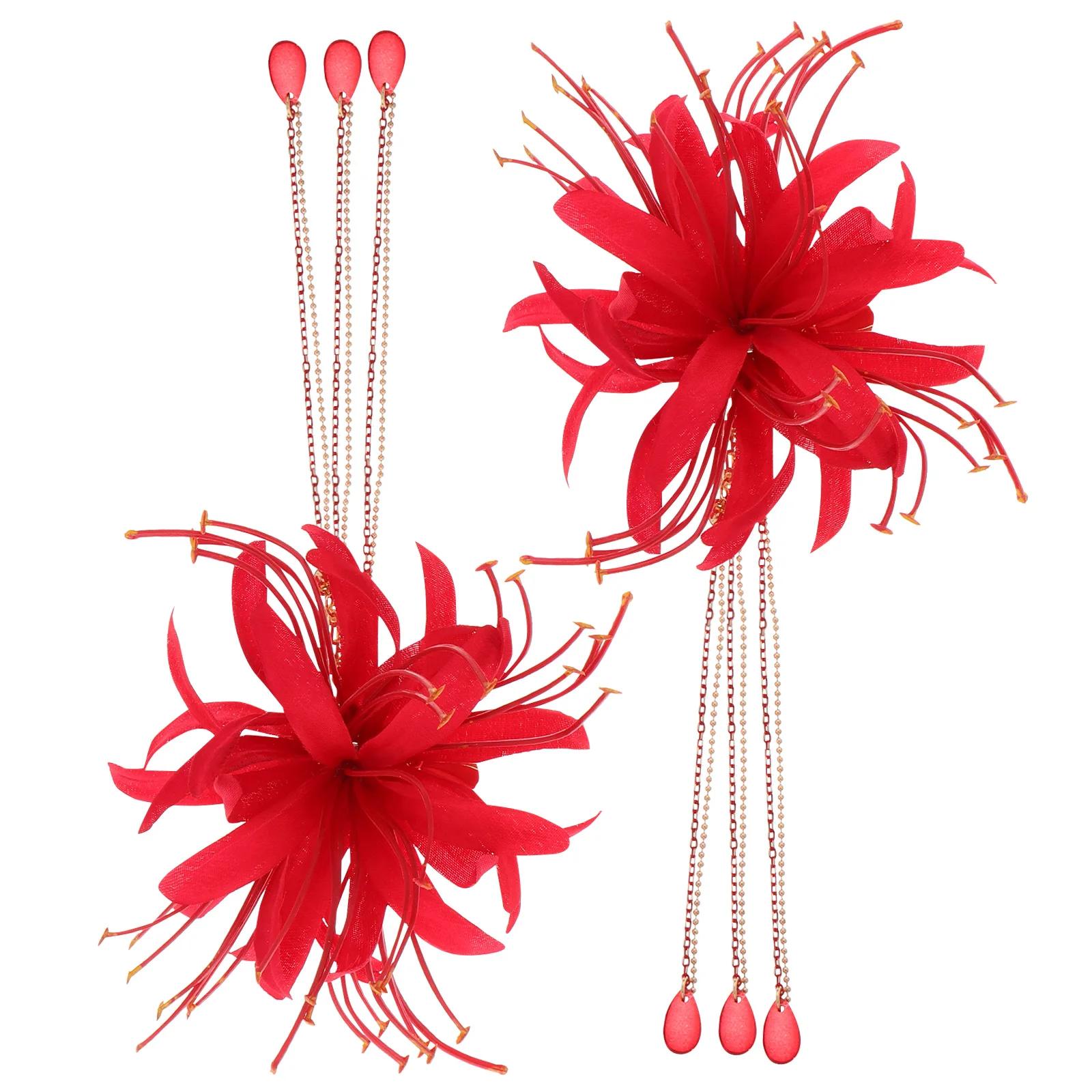 1 Pair Hairpin Headgear Red Flower Tassel Clip Bridal Hanfu Ornaments Decorative Hair Clips Chinese Style Asian Accessories
1 Pair Hairpin Headgear Red Flower Tassel Clip Bridal Hanfu Ornaments Decorative Hair Clips Chinese Style Asian Accessories