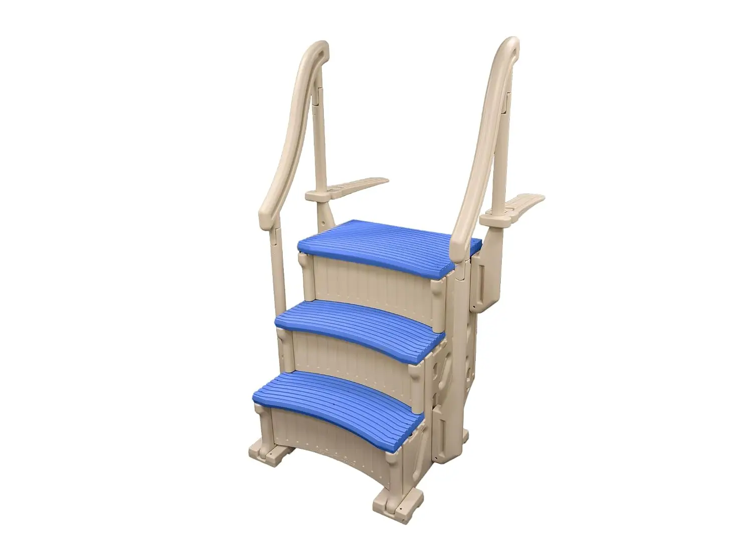 Curved Drop-in Inground Pool Step 3 Tread Stair Entry System w/ 2 Handrails & Adjustable Mounting Brackets - Base Step,, Custom
Curved Drop-in Inground Pool Step 3 Tread Stair Entry System w/ 2 Handrails & Adjustable Mounting Brackets - Base Step,, Custom