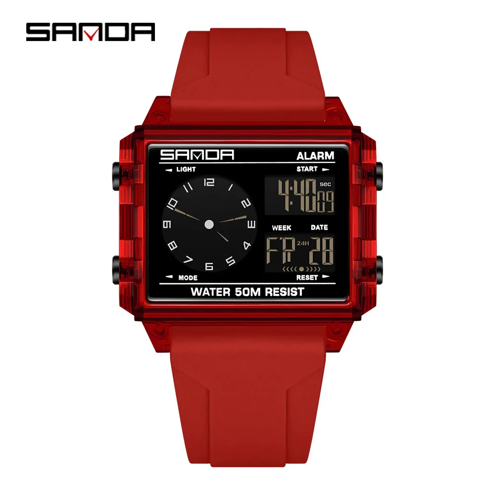 SANDA SD6368 Fashion Electron Analog Watch for Men Women Square Dial Count Down Timer Waterproof Watch
SANDA SD6368 Fashion Electron Analog Watch for Men Women Square Dial Count Down Timer Waterproof Watch