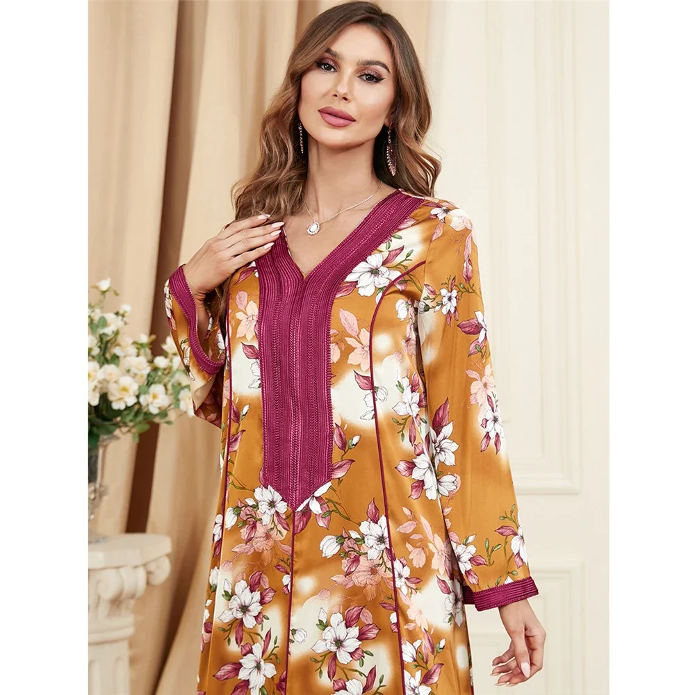 Eid Mubarak Djellaba Jalabiya Floral Print Abaya Women Muslim Dress Dubai Turkey Kaftan Morocco Islam Evening Party Gown Ramadan
Eid Mubarak Djellaba Jalabiya Floral Print Abaya Women Muslim Dress Dubai Turkey Kaftan Morocco Islam Evening Party Gown Ramadan