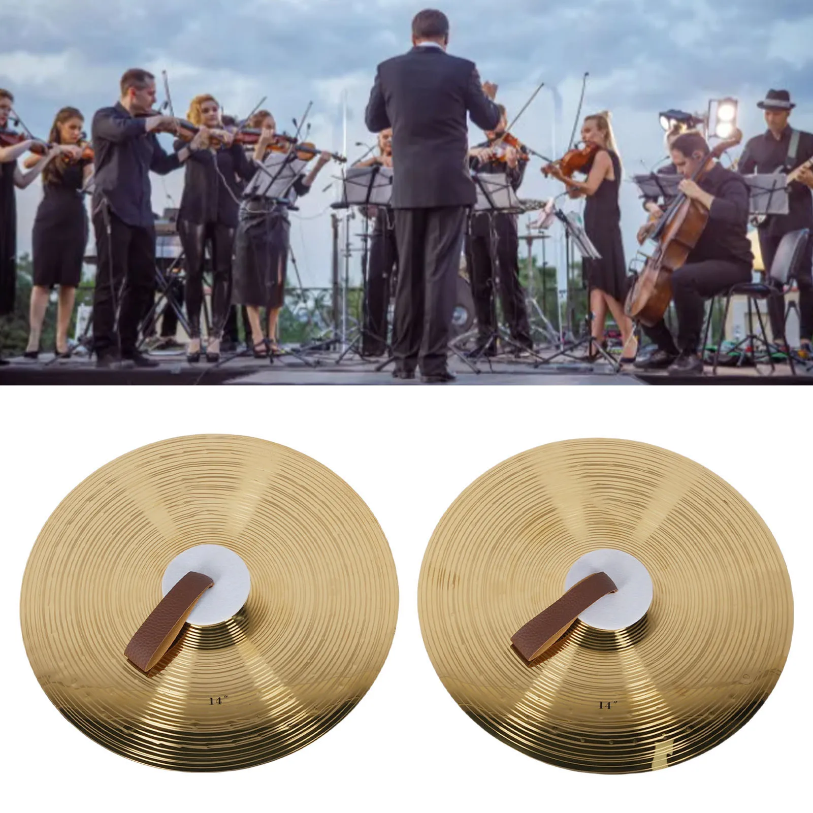 Drum Cymbal Set 1 Pair 14 Inch Drum Cymbals with Straps Alloy Percussion Cymbal Set for Beginner Student Band Alloy Cymbals
Drum Cymbal Set 1 Pair 14 Inch Drum Cymbals with Straps Alloy Percussion Cymbal Set for Beginner Student Band Alloy Cymbals