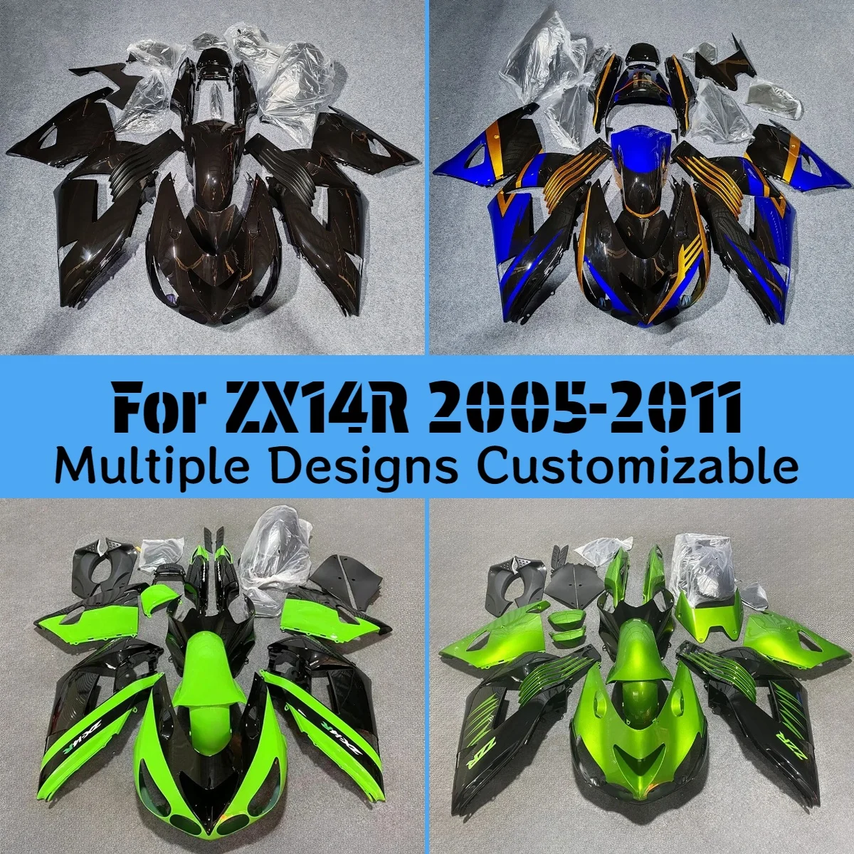 For Kawasaki ZX14R 2006-2011 Aftermarket Fairing Kit ZX 14R 06-11 Motorcycle Customized Fairings
For Kawasaki ZX14R 2006-2011 Aftermarket Fairing Kit ZX 14R 06-11 Motorcycle Customized Fairings
