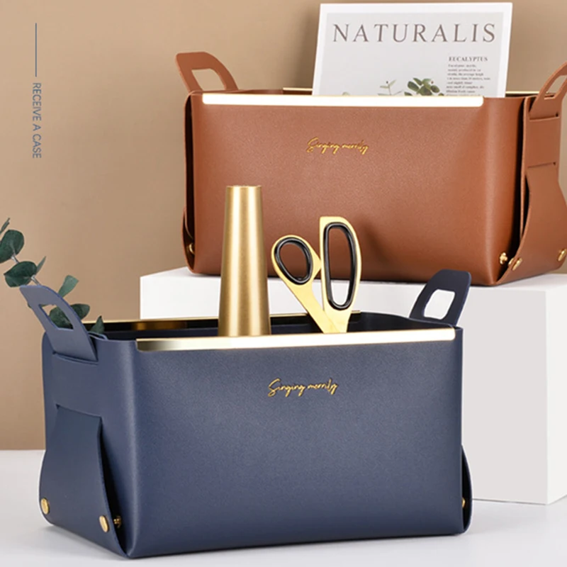 Bathroom Accessories PU Leather Desktop Organizer Makeup Brush Holder Organizer Cosmetic Storage Lipstick Holder Sundry Box
Bathroom Accessories PU Leather Desktop Organizer Makeup Brush Holder Organizer Cosmetic Storage Lipstick Holder Sundry Box