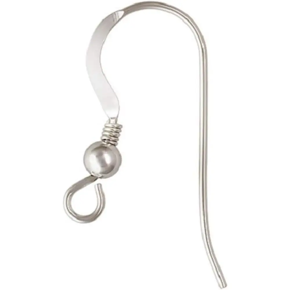 -10 Pieces (5 Pairs) Solid Sterling Silver .925 lat rench Hook Ear Wires w/Coil & 3.0 mm Ball Bead
-10 Pieces (5 Pairs) Solid Sterling Silver .925 lat rench Hook Ear Wires w/Coil & 3.0 mm Ball Bead