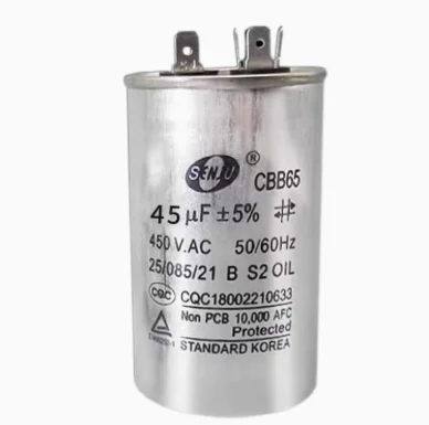 450V 45uF Air Conditioning Capacitor Metal Case Air Conditioning Replacement Aluminum Texture for Enhancing Stability
450V 45uF Air Conditioning Capacitor Metal Case Air Conditioning Replacement Aluminum Texture for Enhancing Stability