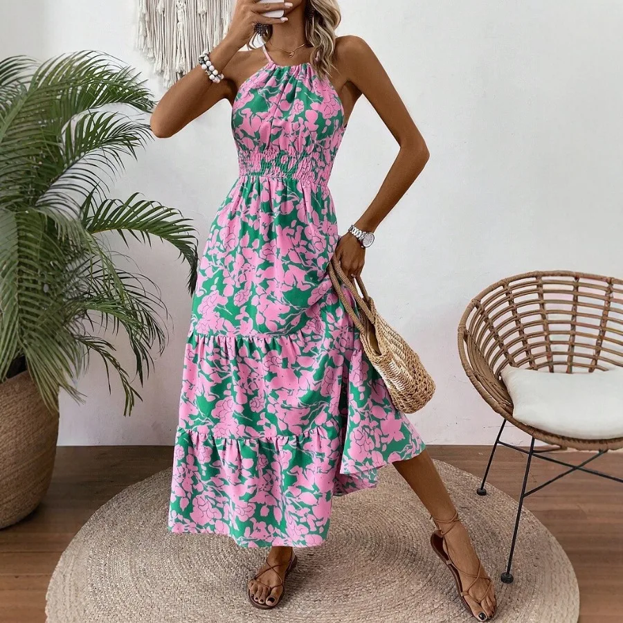 【New style】2026 hanging neck floral dress women's sleeveless A-line long dress printed 2026 early spring new - supply
【New style】2026 hanging neck floral dress women's sleeveless A-line long dress printed 2026 early spring new - supply