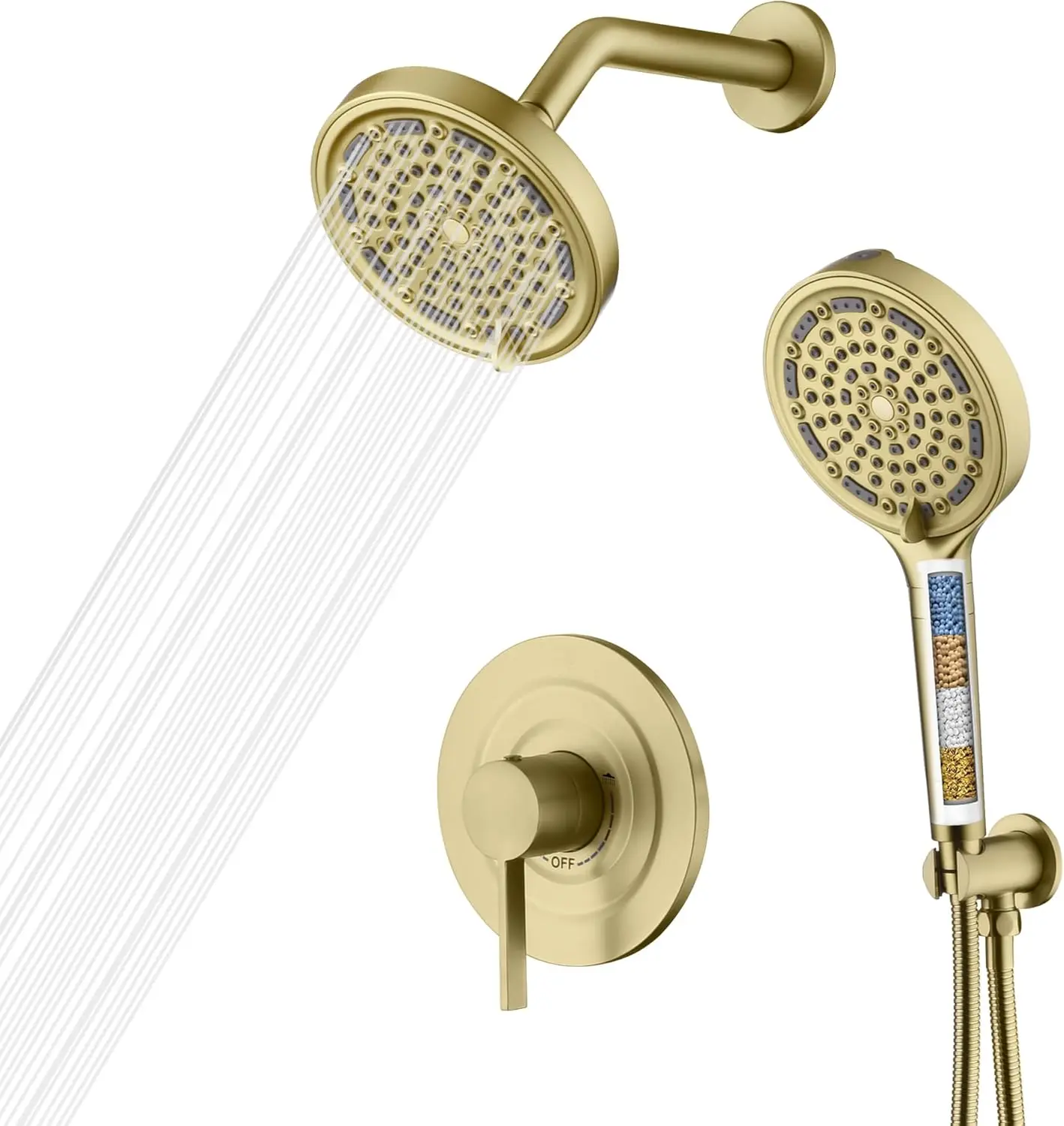 Freestanding Bathtub Faucet in Brushed Gold for Bathroom, Single Handle, High Flow Rate Max 6 GPM, with Hand Shower
Freestanding Bathtub Faucet in Brushed Gold for Bathroom, Single Handle, High Flow Rate Max 6 GPM, with Hand Shower