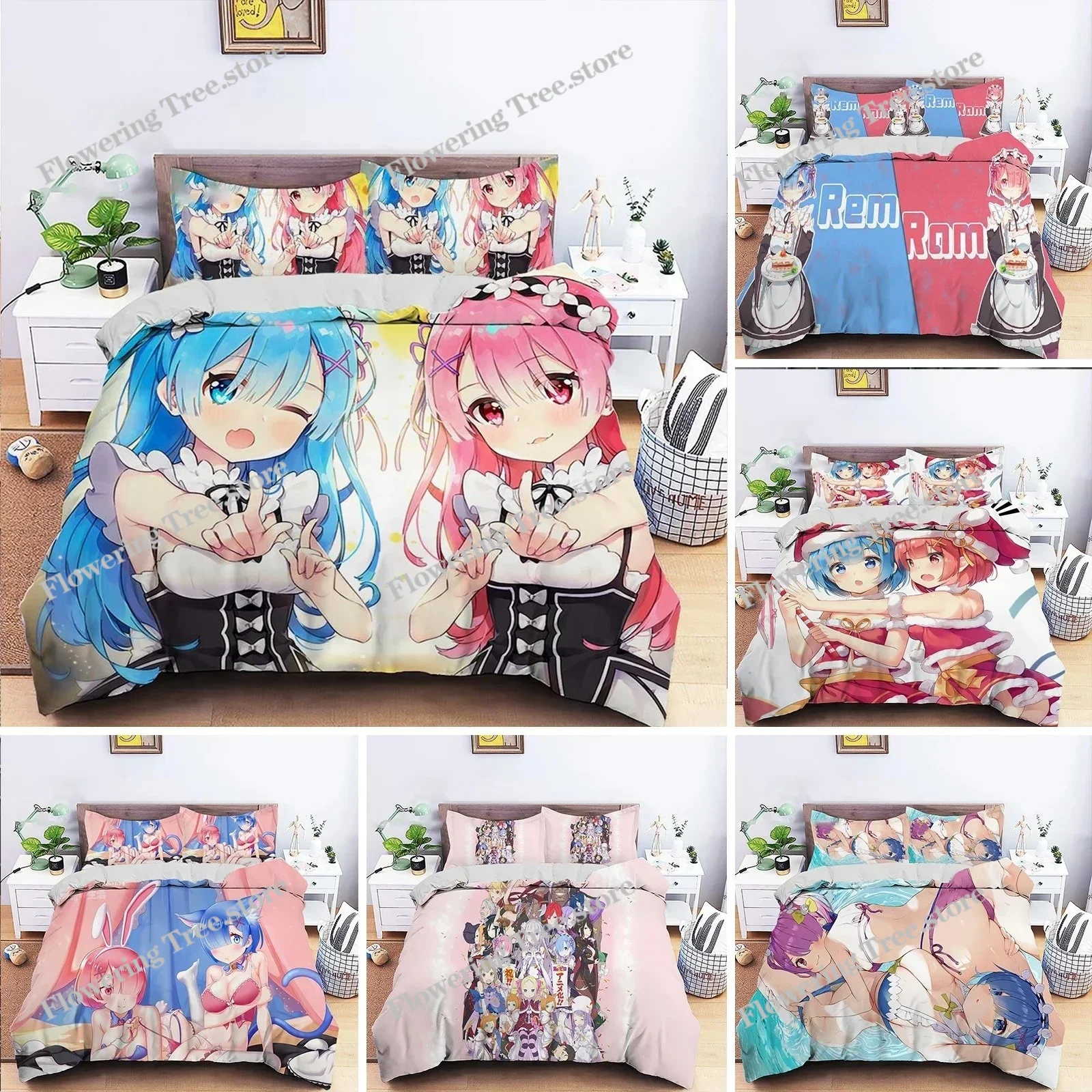 3D Printed Anime Re Zero Ram Rem Bedding Set Duvet Cover Bedroom Comforter Single Twin King Size Quilt Cover Home Textile
3D Printed Anime Re Zero Ram Rem Bedding Set Duvet Cover Bedroom Comforter Single Twin King Size Quilt Cover Home Textile