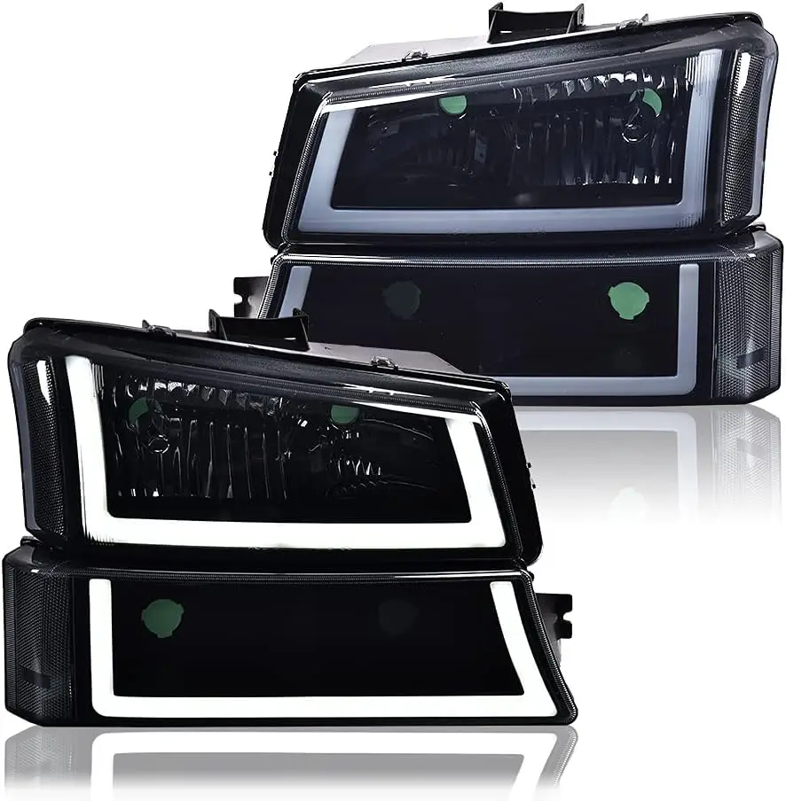 LED DRL Headlights Lamps Assembly Compatible with Chevy Silverado Avalanche 03-06 1500 2500 3500 Driver and Passenger Side, Smok
LED DRL Headlights Lamps Assembly Compatible with Chevy Silverado Avalanche 03-06 1500 2500 3500 Driver and Passenger Side, Smok