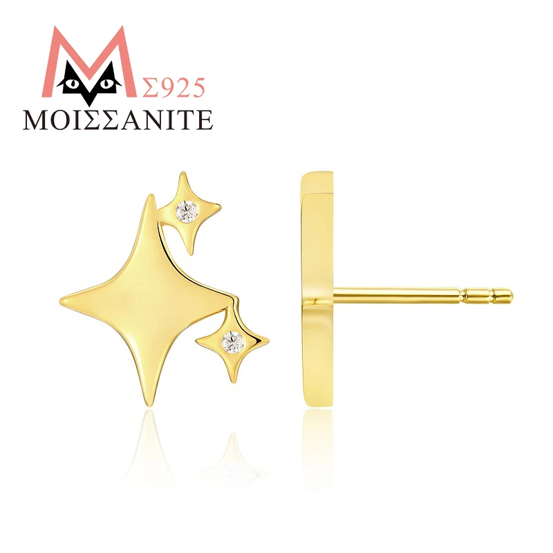 JIUZUAN Moissanite Earrings Star Stud 1.5mm 925 Silver 18K Gold Plated Minimalist Ins Style Gift for Girls Comes with Certificat
JIUZUAN Moissanite Earrings Star Stud 1.5mm 925 Silver 18K Gold Plated Minimalist Ins Style Gift for Girls Comes with Certificat