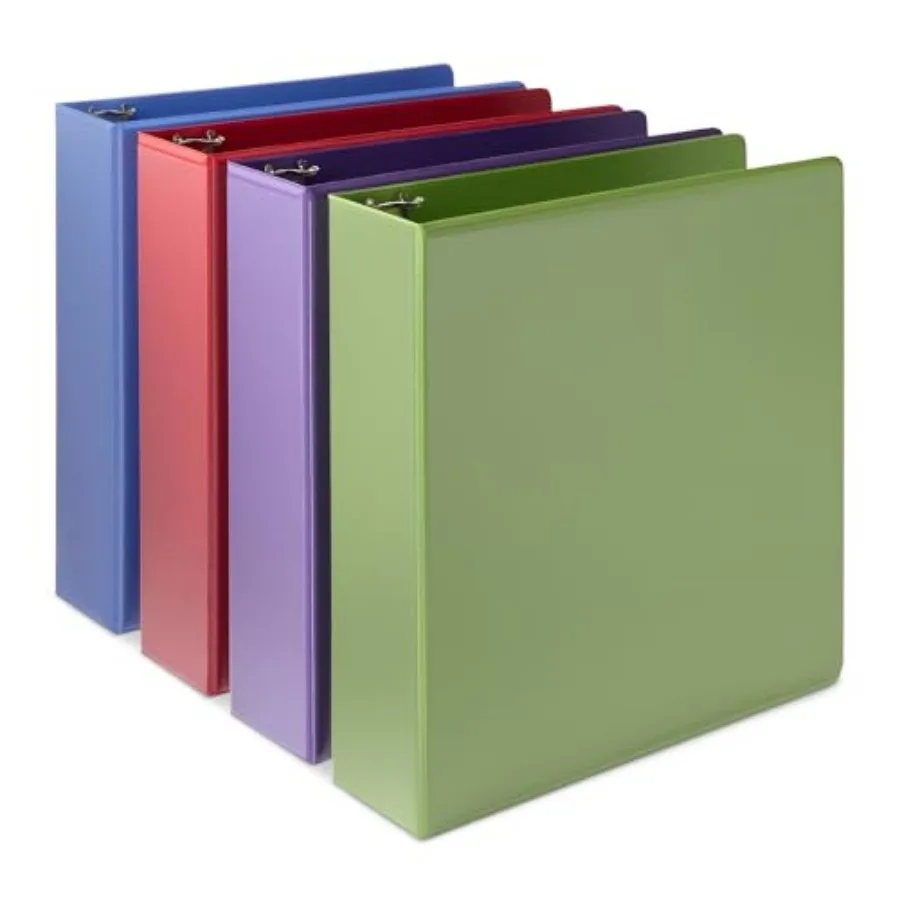 3 Ring Binder, 2 inch Round Rings, Holds 375 Sheets, Two Interior Pockets, Assorted Colors, 4-Pack
3 Ring Binder, 2 inch Round Rings, Holds 375 Sheets, Two Interior Pockets, Assorted Colors, 4-Pack