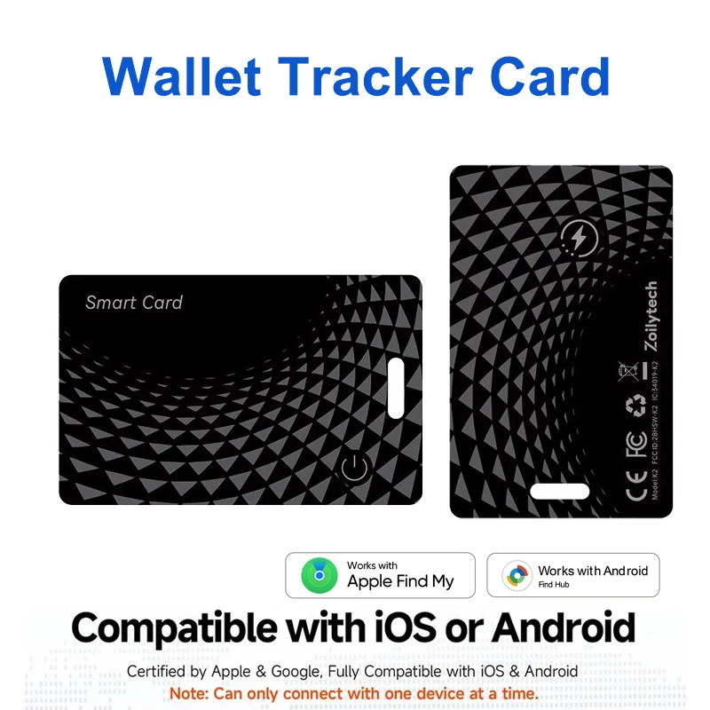 Wallet Tracker Card for Android Rechargeable Thin Bluetooth Tracker Compatible with Google Find Hub and IOS Find My for Passport
Wallet Tracker Card for Android Rechargeable Thin Bluetooth Tracker Compatible with Google Find Hub and IOS Find My for Passport